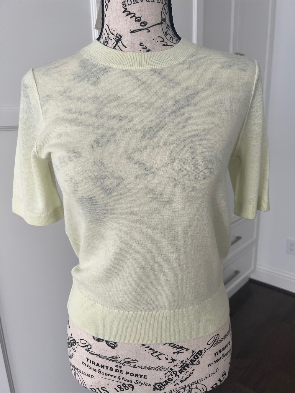 NWT All Saints Lime Green Short Sleeve Knit Top